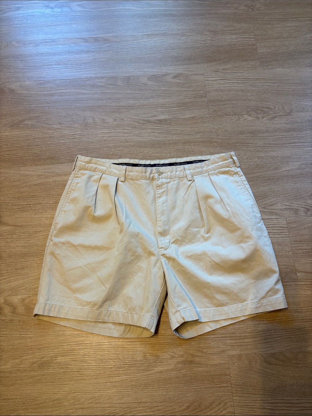 VTG Polo Ralph Lauren Men’s 40 Andrew Pleated Short Khaki Read*